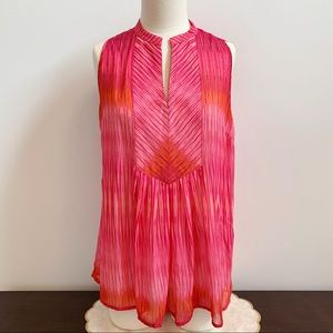 Pink Orange Sleeveless Lightweight Casual Tunic M